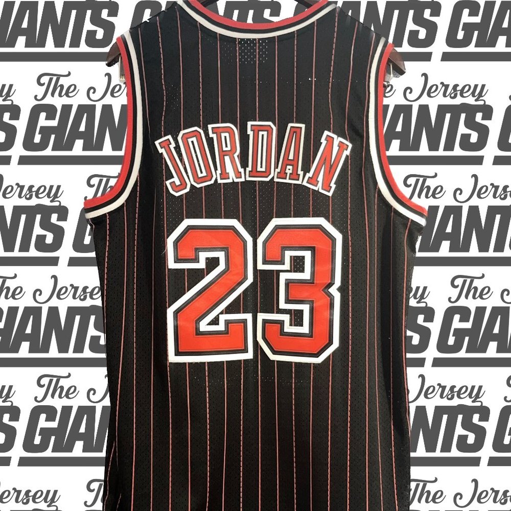 Michael Jordan #23 Jersey | Chicago Bulls | Black w/ Red Pinstripe | Size: M